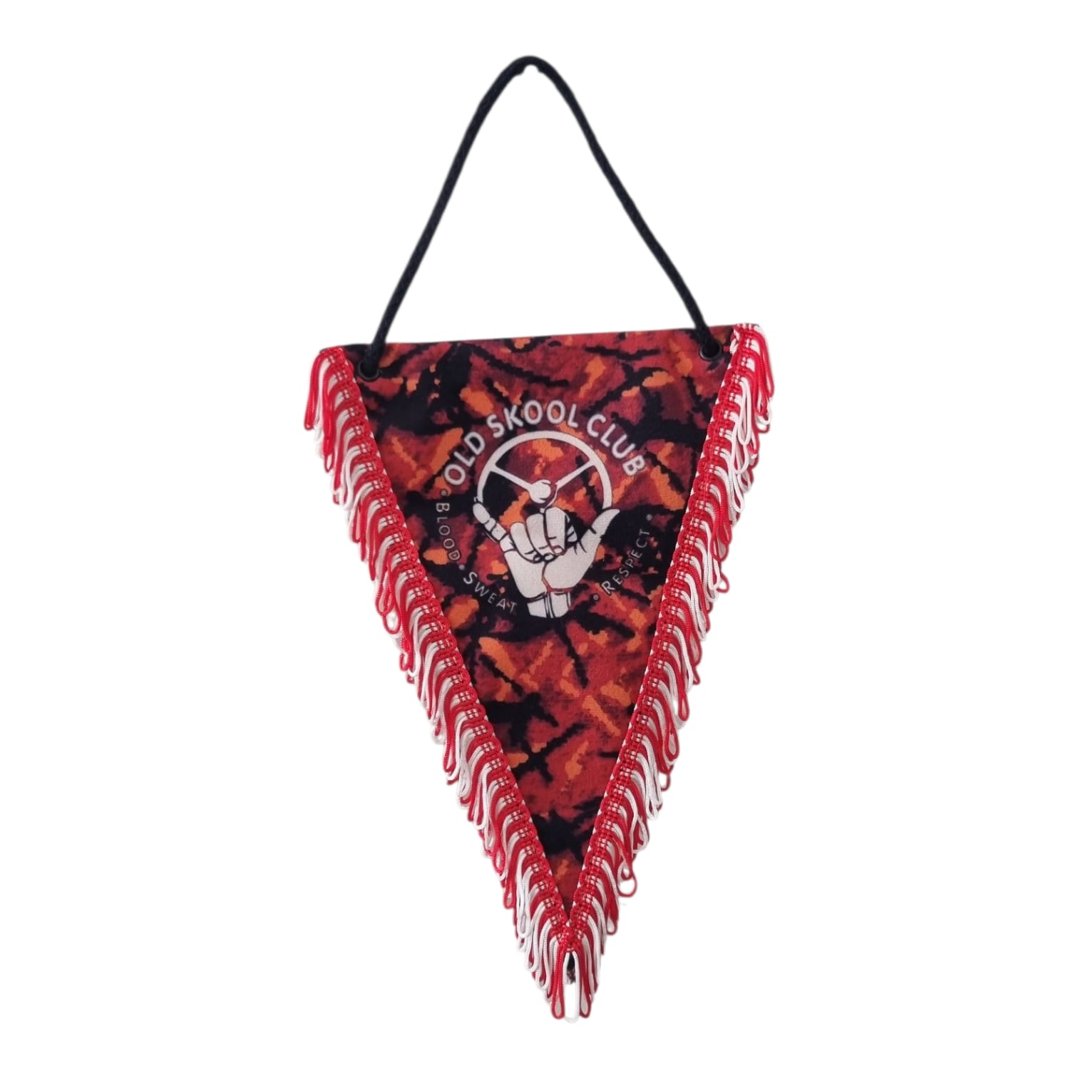 Plush pennant for a truck TIR with fringes